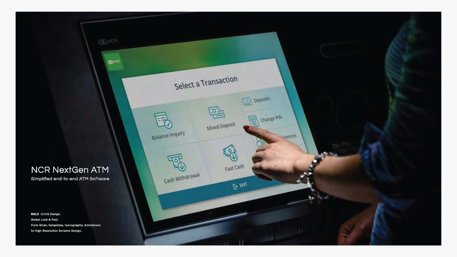NCR touchscreen ATM interface design