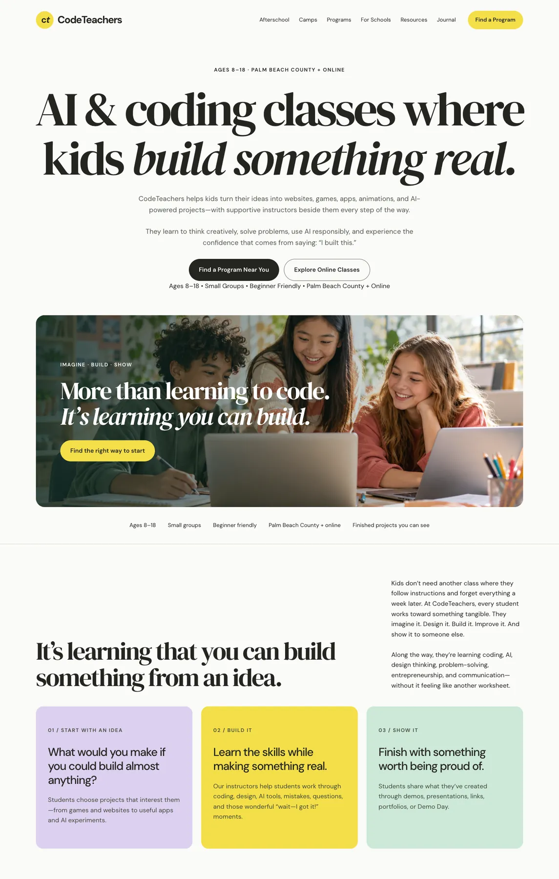 CodeTeachers learning platform screenshot from the source portfolio