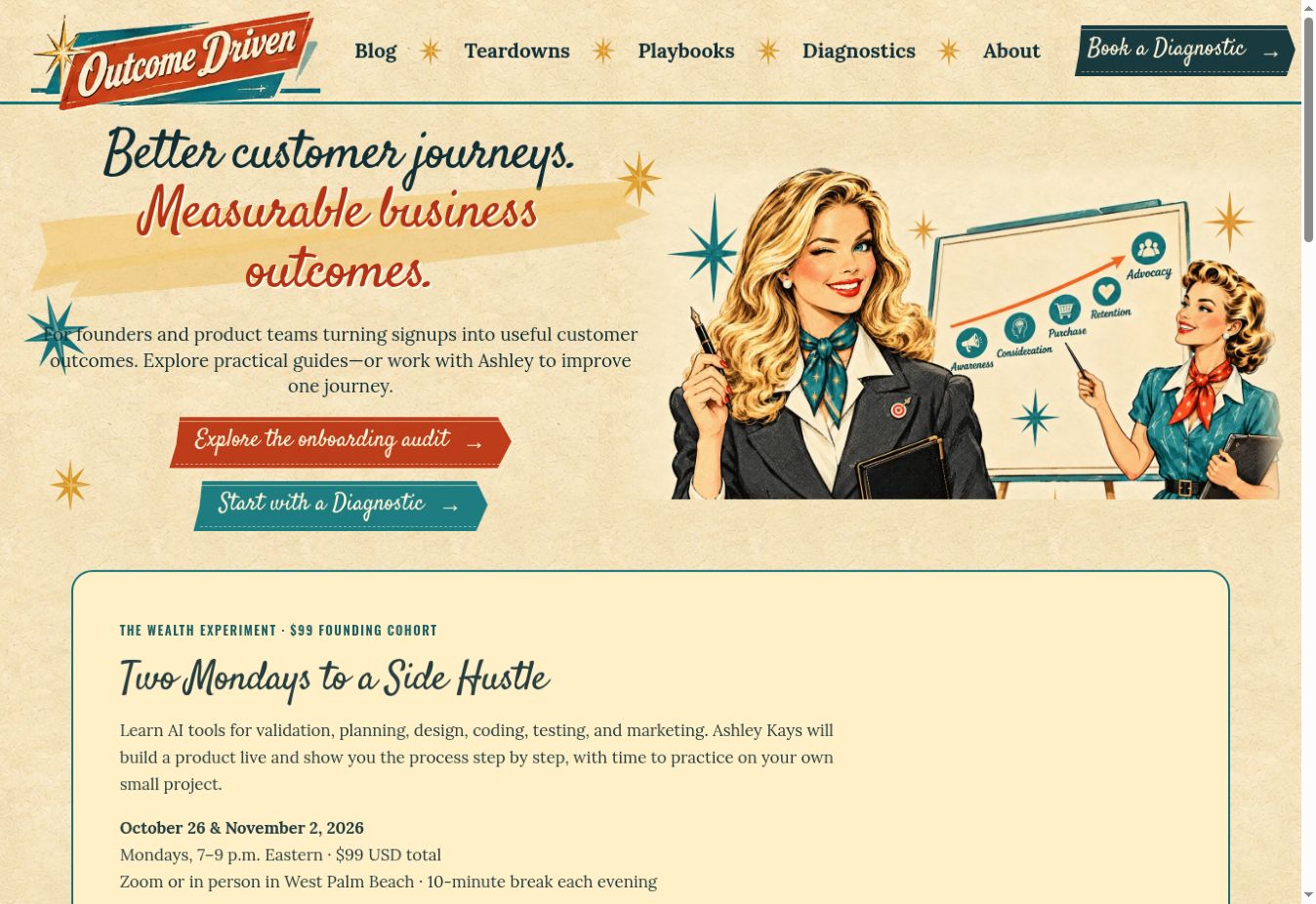 Outcome Driven homepage screenshot